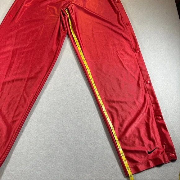 VTG Nike Tearaway Track Pants Men’s L Red Snap Sides Warm Up Basketball Baggy - Picture 4 of 9